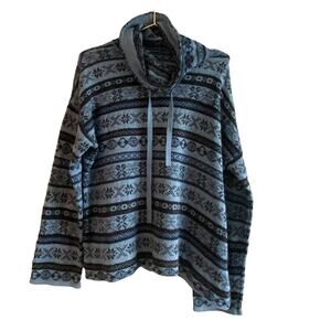 Chaps Fair Isle Cowl Neck Sweater Womens L‎